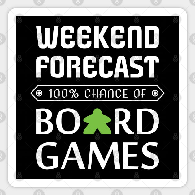 Green Meeple Weekend Forecast 100% Chance Of Board Games Magnet by Shadowisper